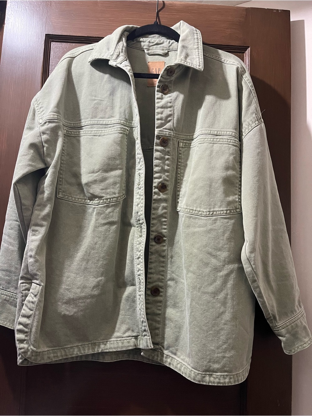 Gap women’s Oversized Utility Jacket in Light Sage Green medium